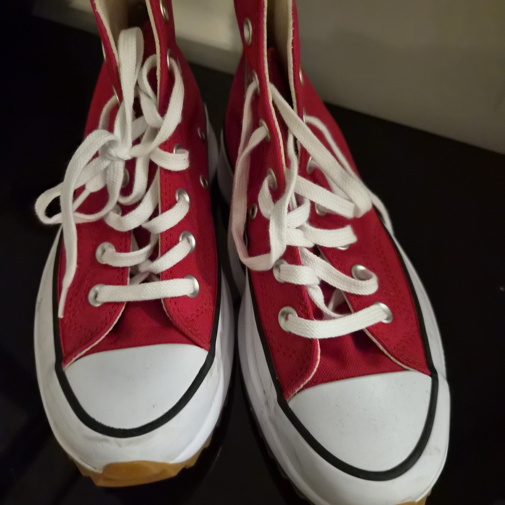 Converse Red High-Top Platform Sneakers - Picture 3 of 3